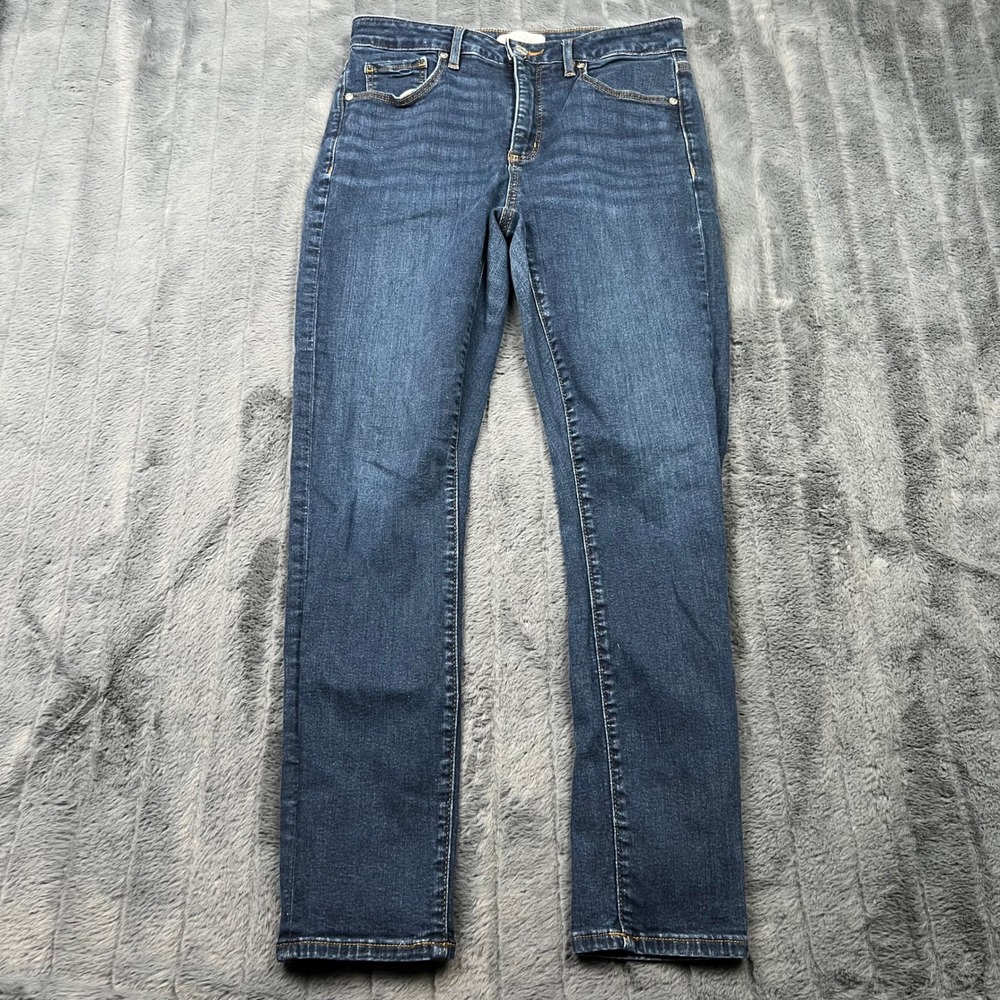 LOFT The Curvy Skinny Jeans Womens 27/4 Medium Dark Wash Denim 14695
